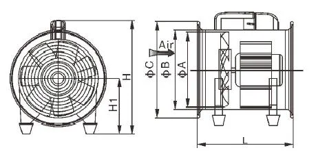 Portable Axial Fan 8&quot;/10&quot;/12&quot;Kitchen Smoking Exhaust Fan Industrial AC Exhaust Axial Ventilation Fan